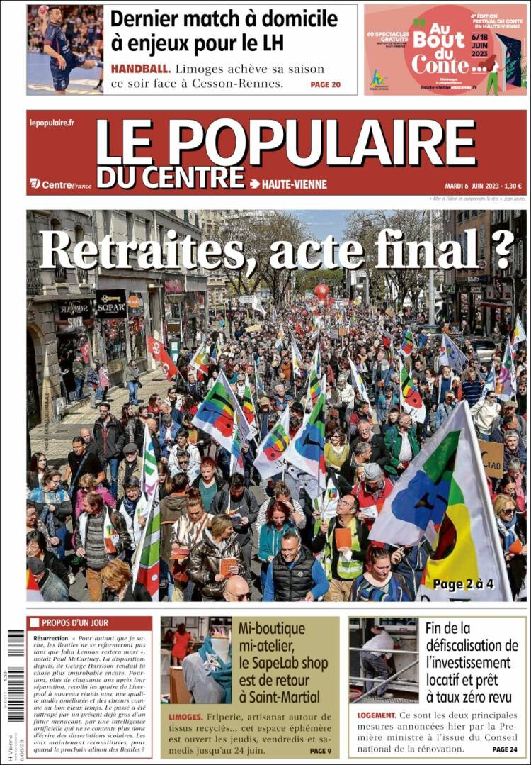 Portada de Le Populaire du Centre (France)