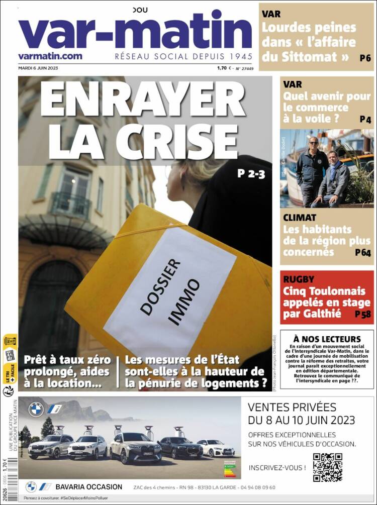Portada de Var-Matin (France)
