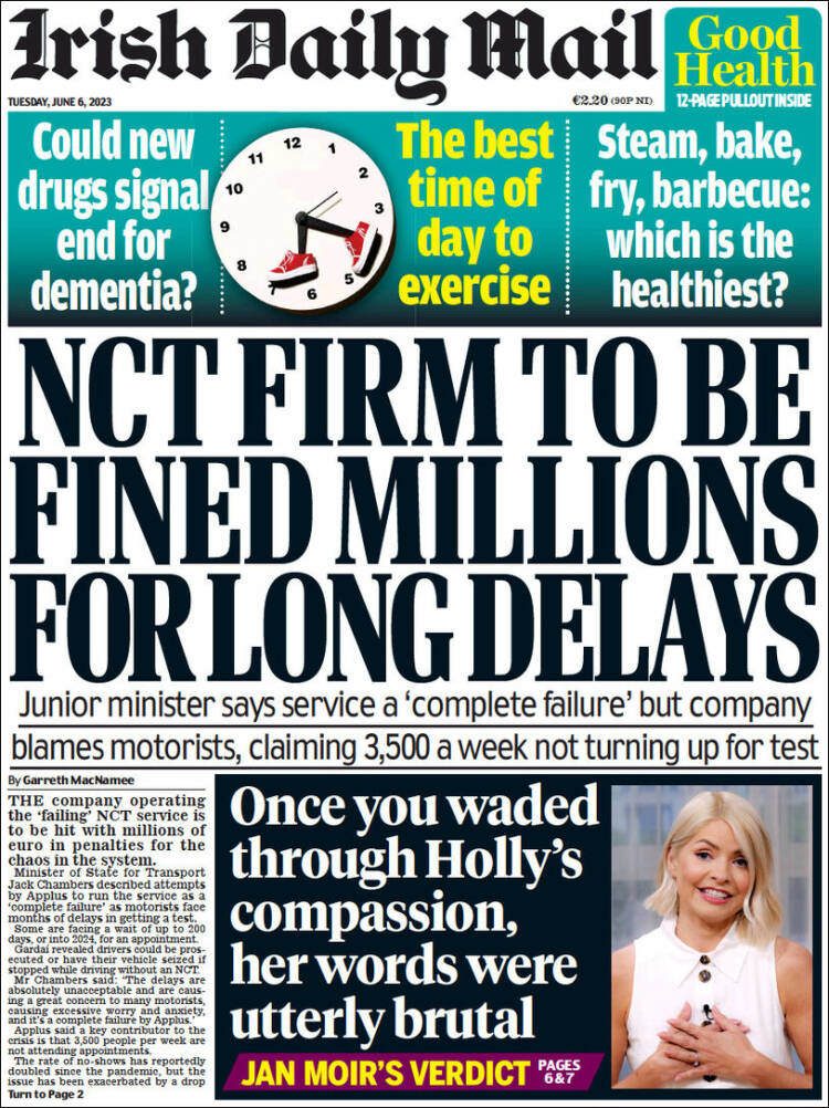 Portada de Irish Daily Mail (Ireland)