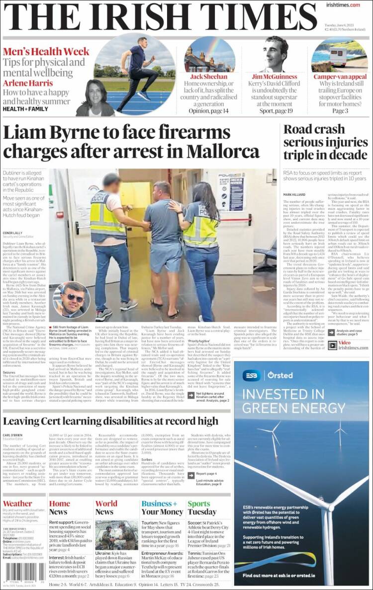 Portada de Irish Times (Ireland)