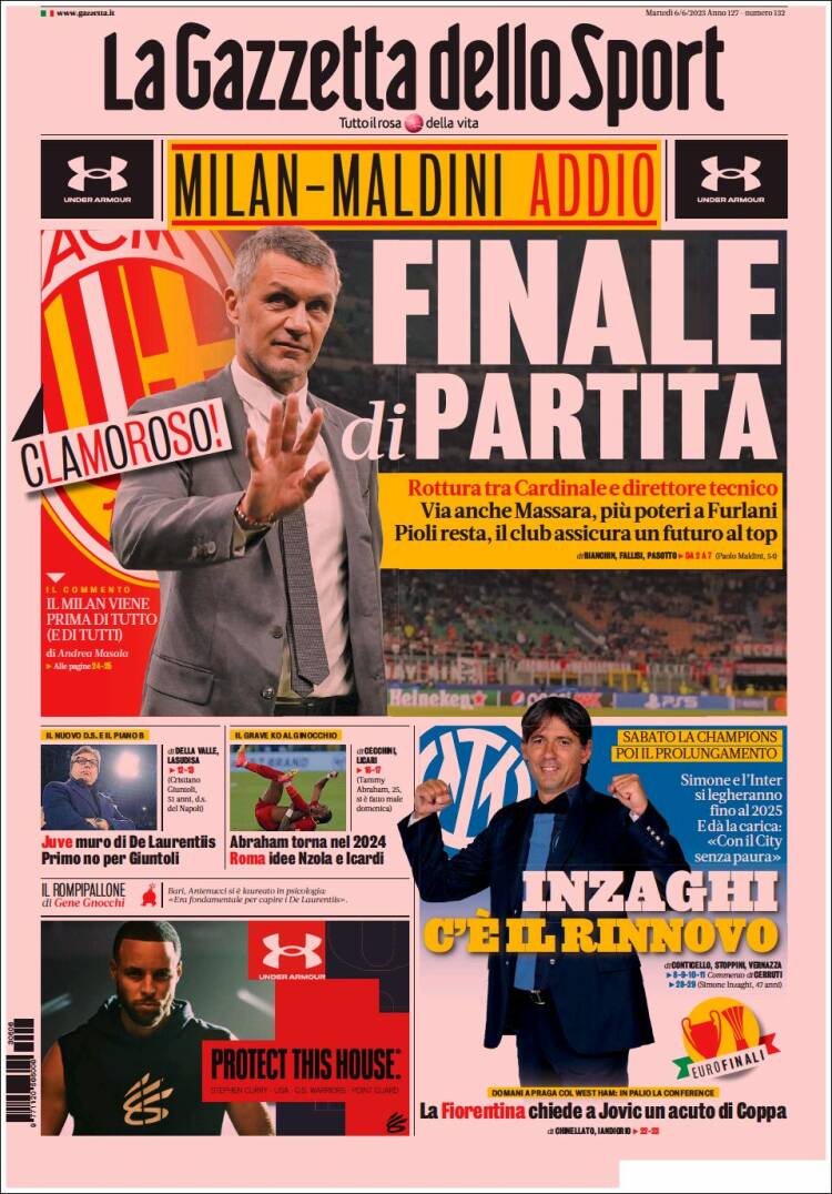 Portada de La Gazzetta dello Sport (Italy)