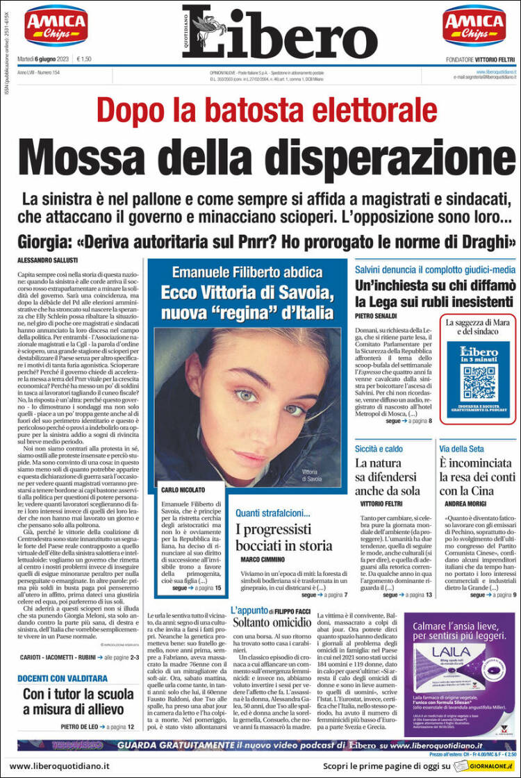 Portada de Libero (Italy)