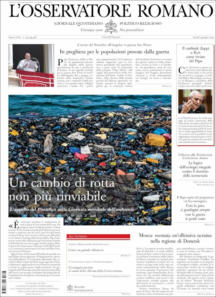 Portada de L'Osservatore Romano (Italy)