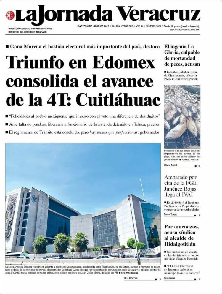 Portada de La Jornada Veracruz (México)