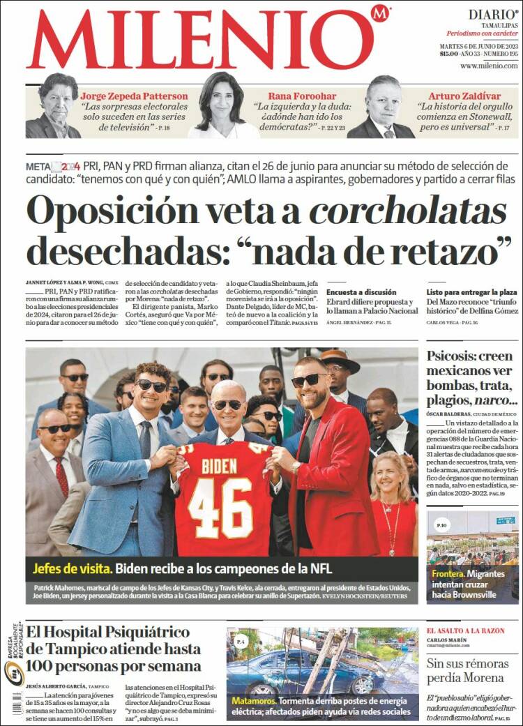 Portada de Milenio - Tamaulipas (México)