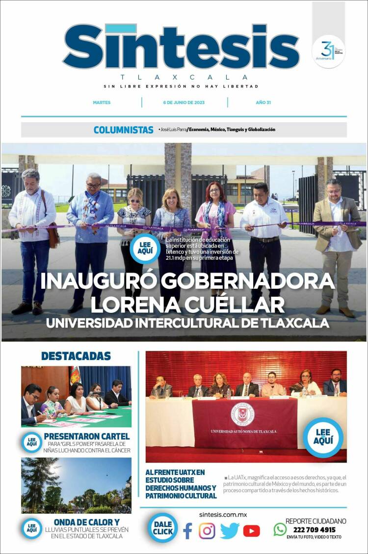 Portada de Síntesis de Tlaxcala (Mexico)