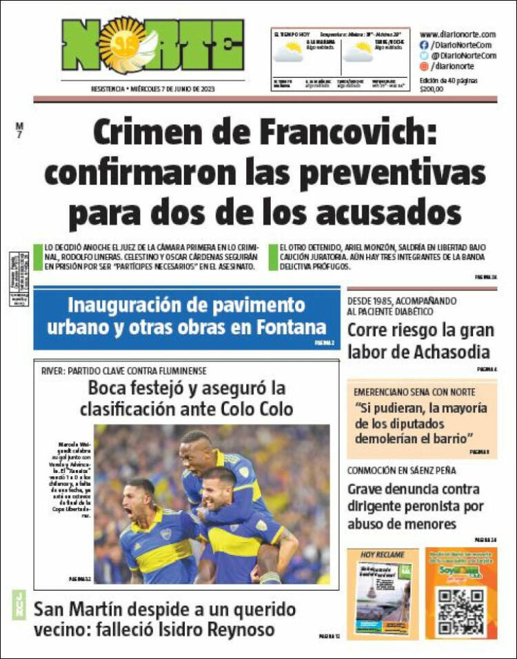 Portada de Diario Norte (Argentina)