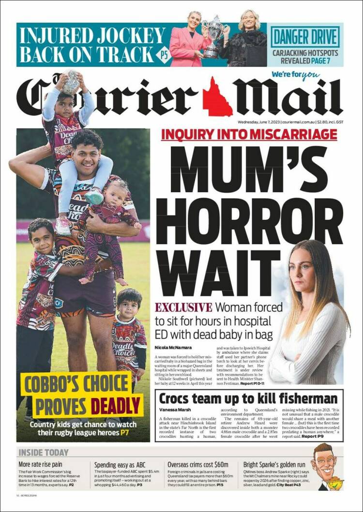 Portada de The Courier-Mail (Australia)