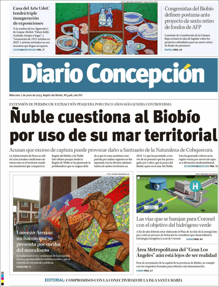 Portada de Diario de Concepción (Chile)