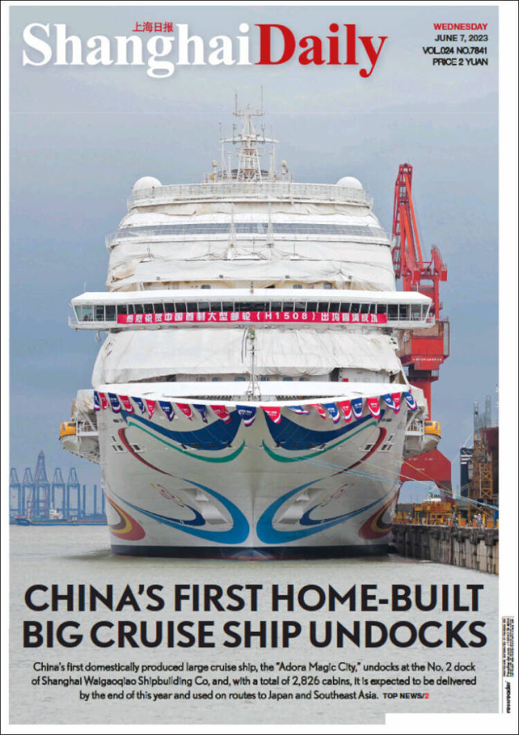 Portada de Shanghai Daily (China)