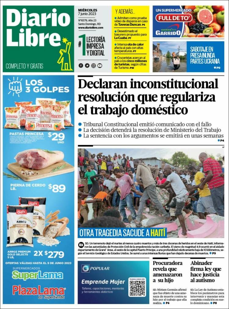 Portada de Diario Libre (Dominican Rep.)