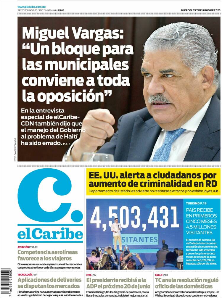 Portada de El Caribe (Dominican Rep.)