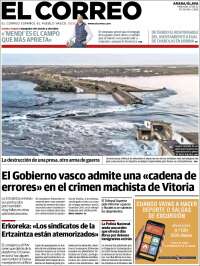 Portada de El Correo - Álava (Spain)