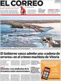 Portada de El Correo - Guipuzcoa (España)