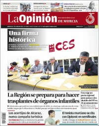 Portada de La Opinión de Murcia (España)