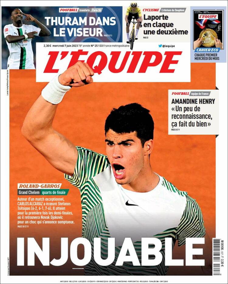 Portada de L'Equipe (France)