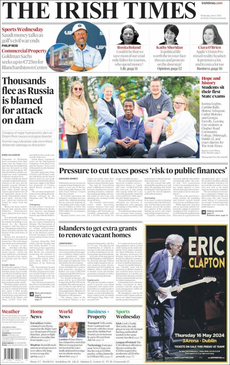 Portada de Irish Times (Ireland)