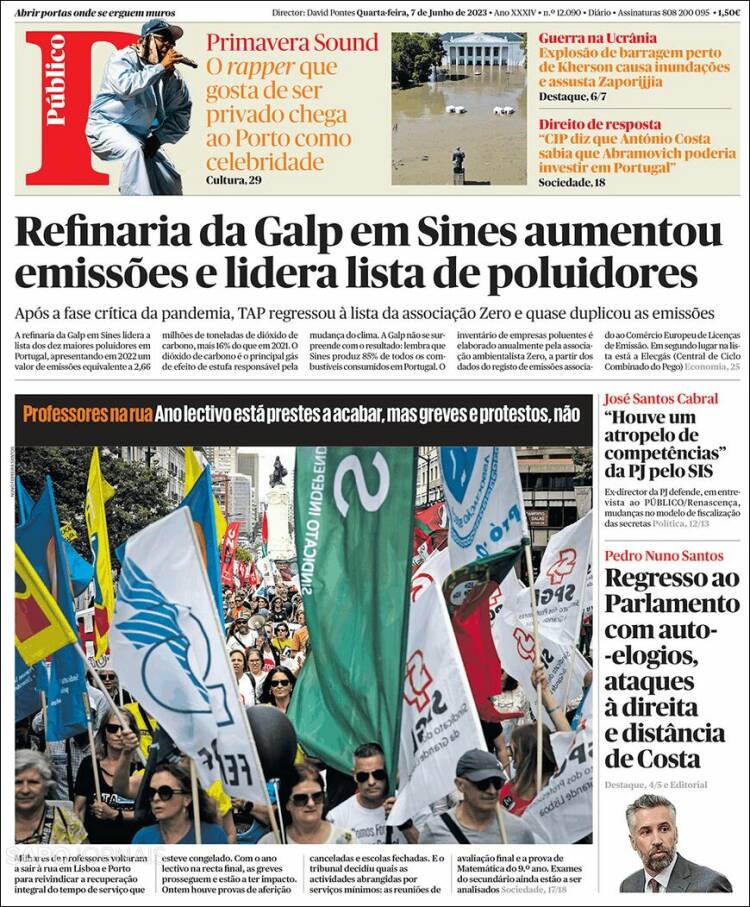 Portada de Público (Portugal)