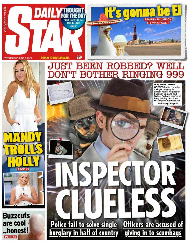 Portada de Daily Star (Reino Unido)