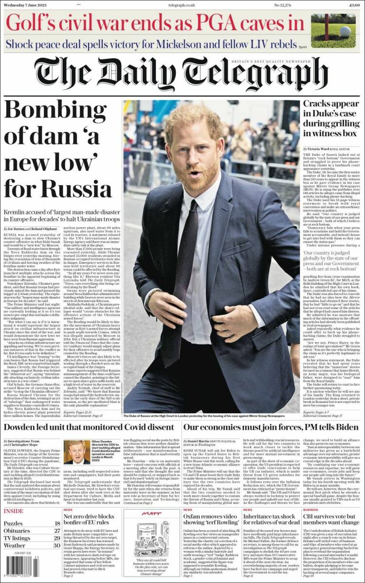 Portada de Daily Telegraph (United Kingdom)