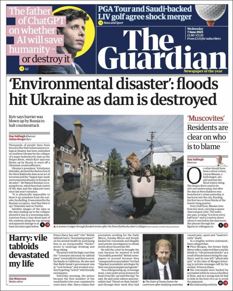 Portada de The Guardian (United Kingdom)