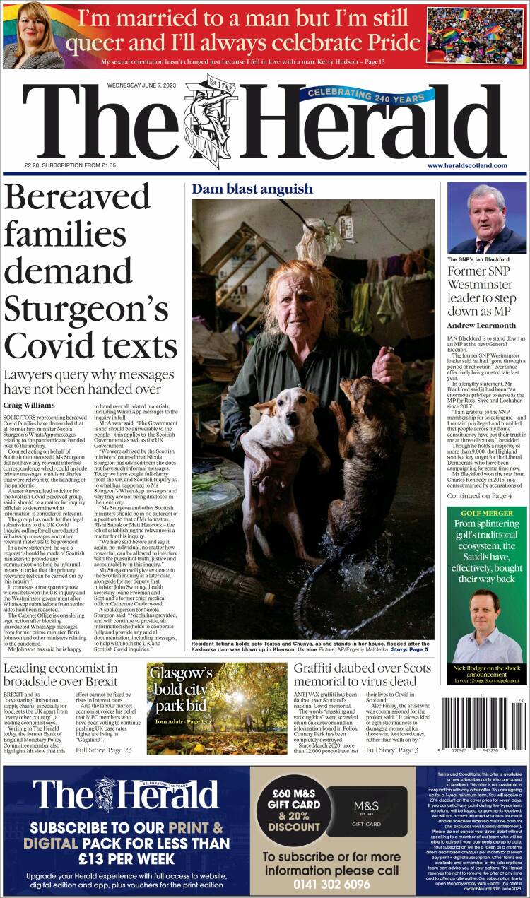 Portada de The Herald (United Kingdom)