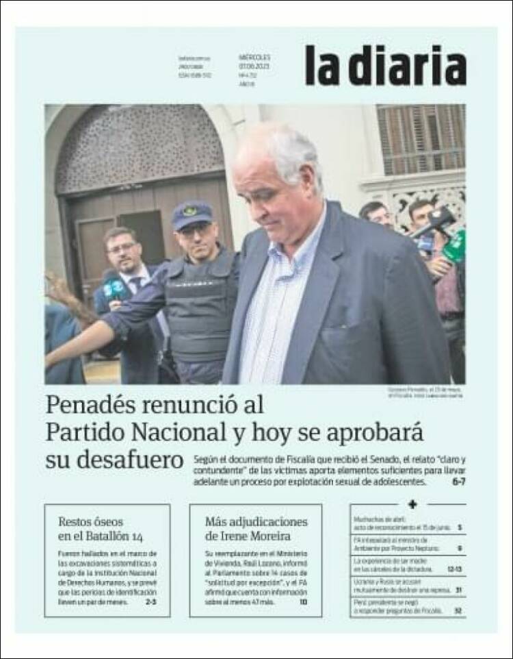 Portada de La Diaria (Uruguay)