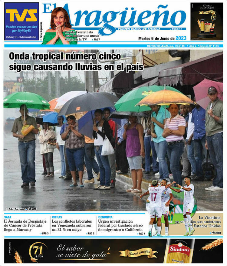 Portada de El Aragüeño (Venezuela)