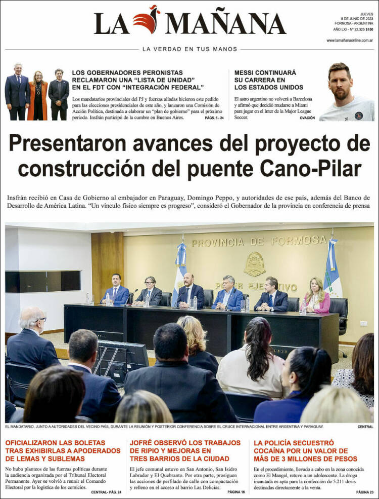 Portada de Diario La Mañana (Argentina)