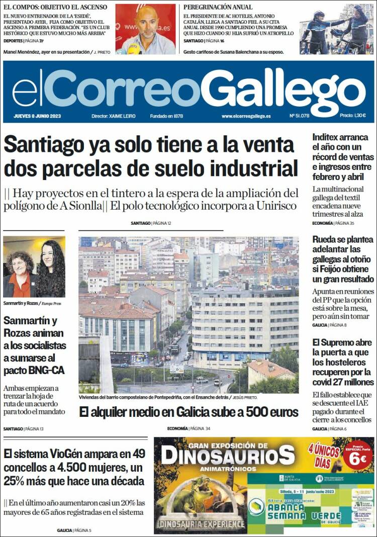 Portada de El Correo Gallego (España)