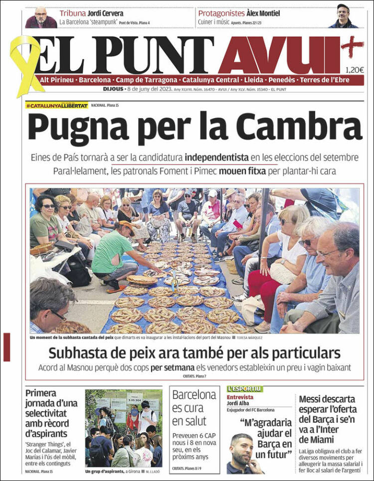 Portada de El Punt Avui (España)