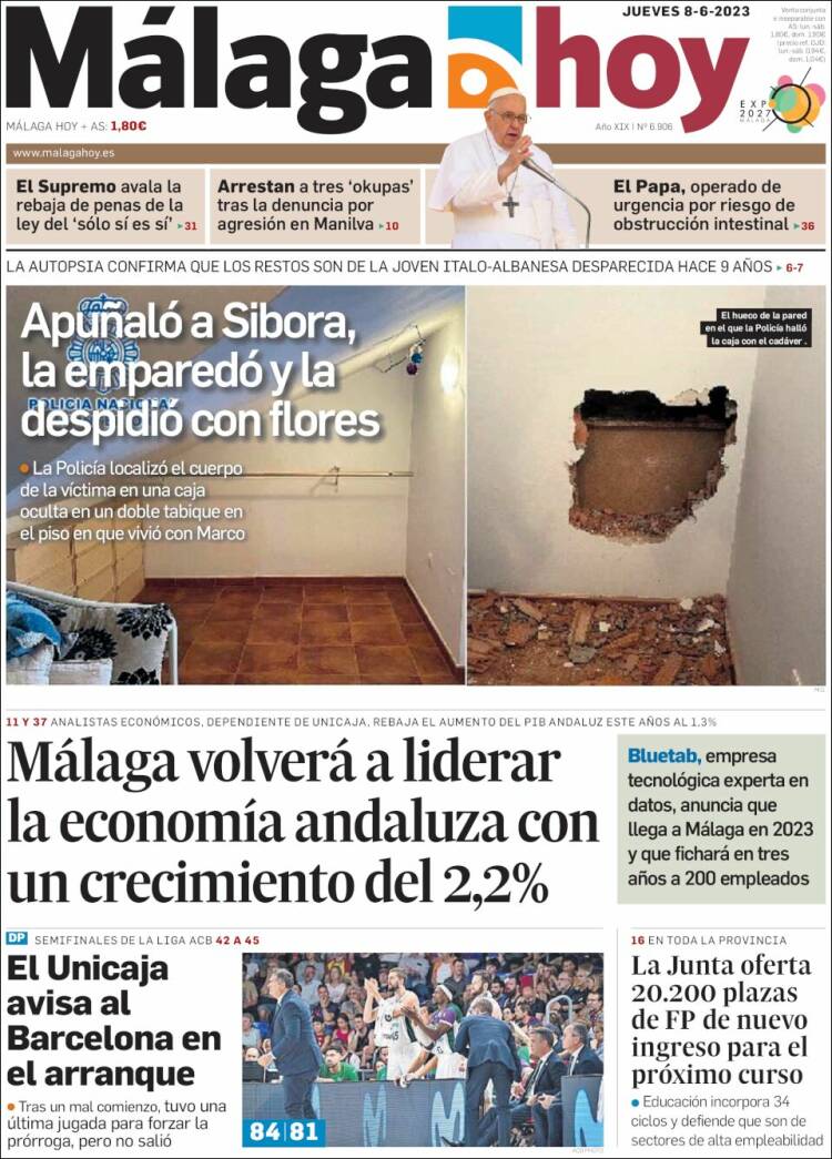 Portada de Málaga Hoy (España)