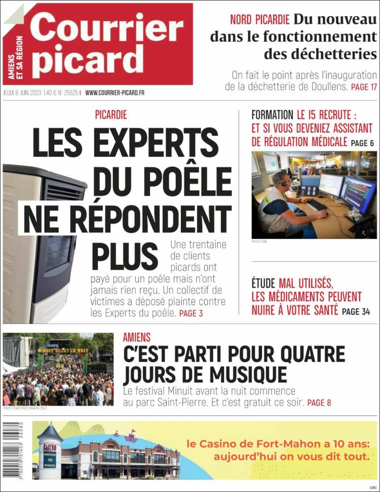 Portada de Courrier Picard (Francia)