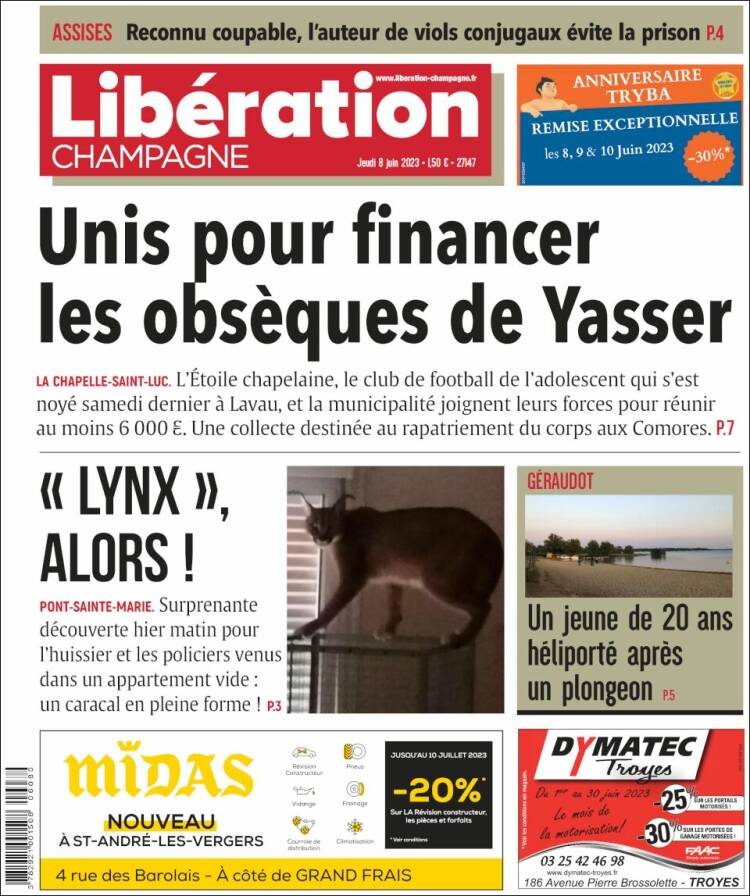 Portada de Libération Champagne (Francia)