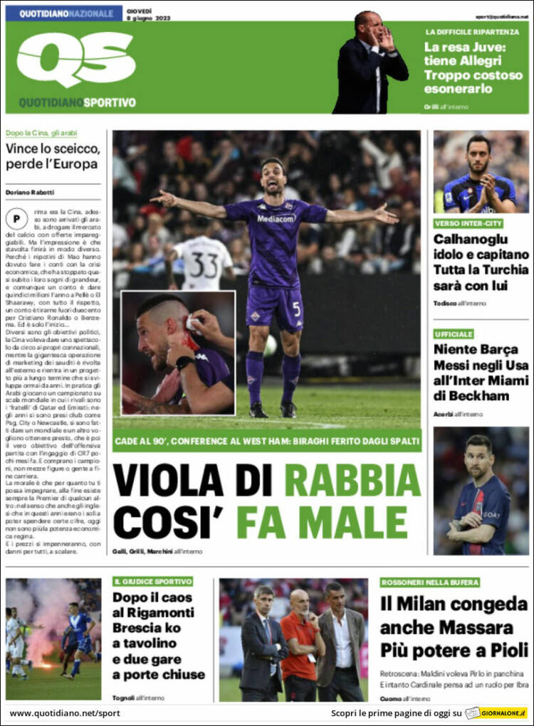 Portada de Quotidiano Sportivo (Italia)