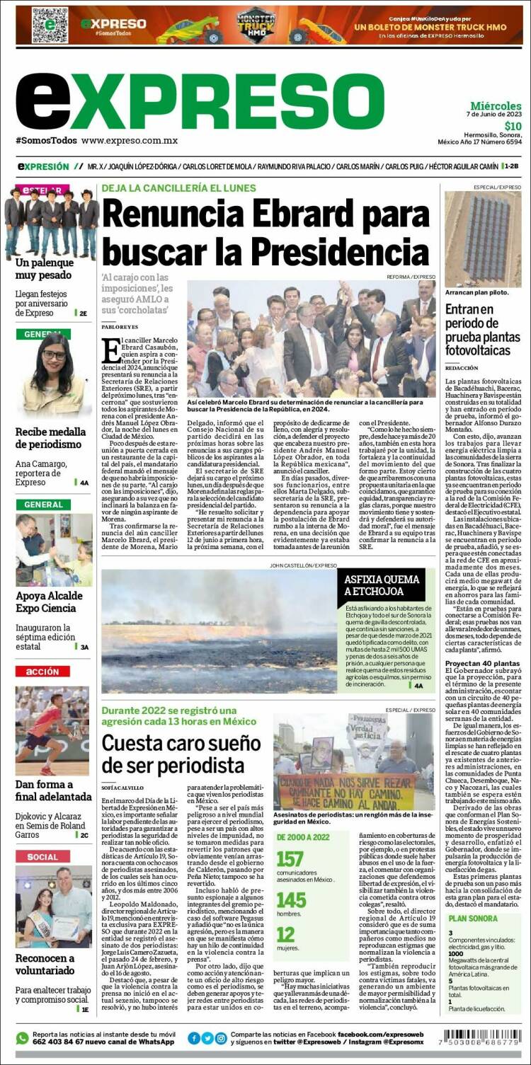 Portada de Expreso (México)