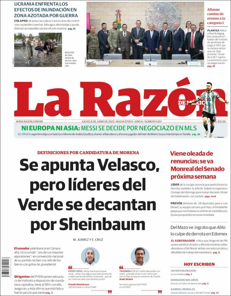 Portada de La Razón (México)