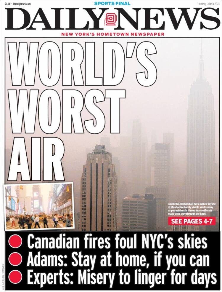 Portada de Daily News - New York (USA)