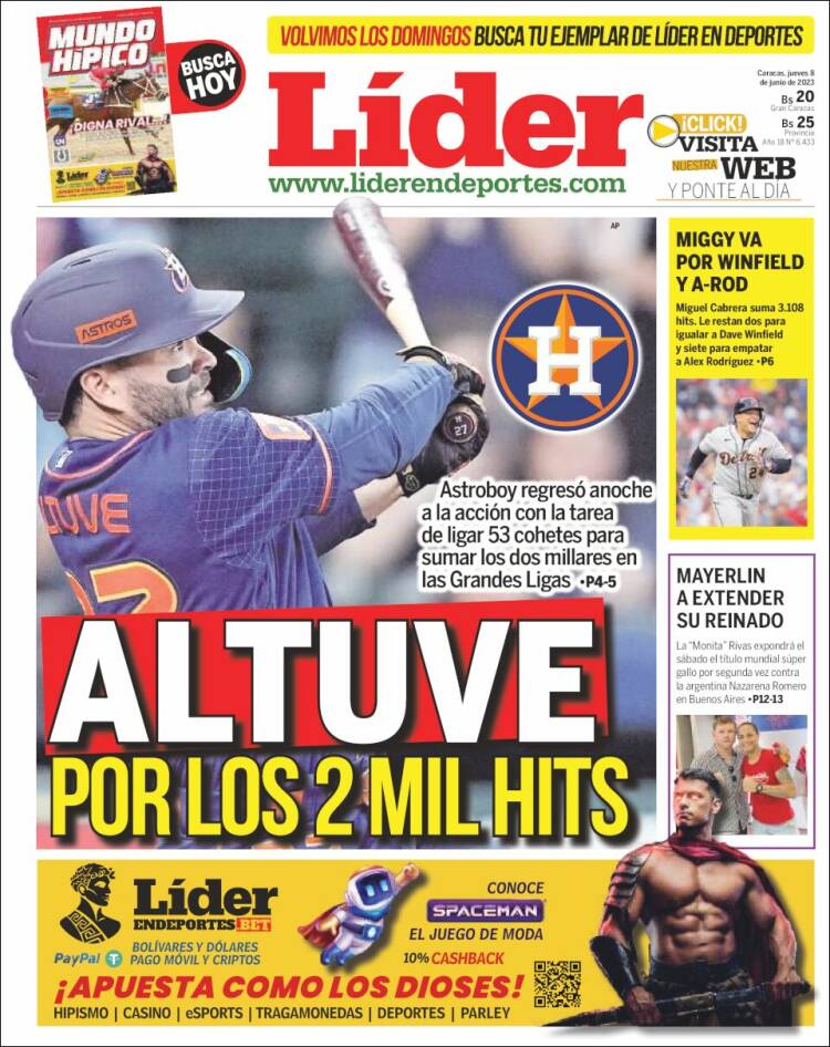 Portada de Lider en deportes (Venezuela)