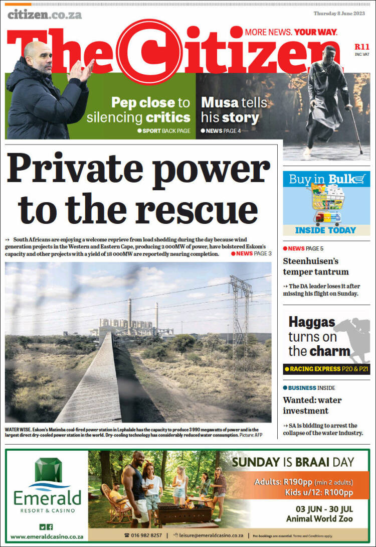Portada de The Citizen (Sud&aacute;frica)