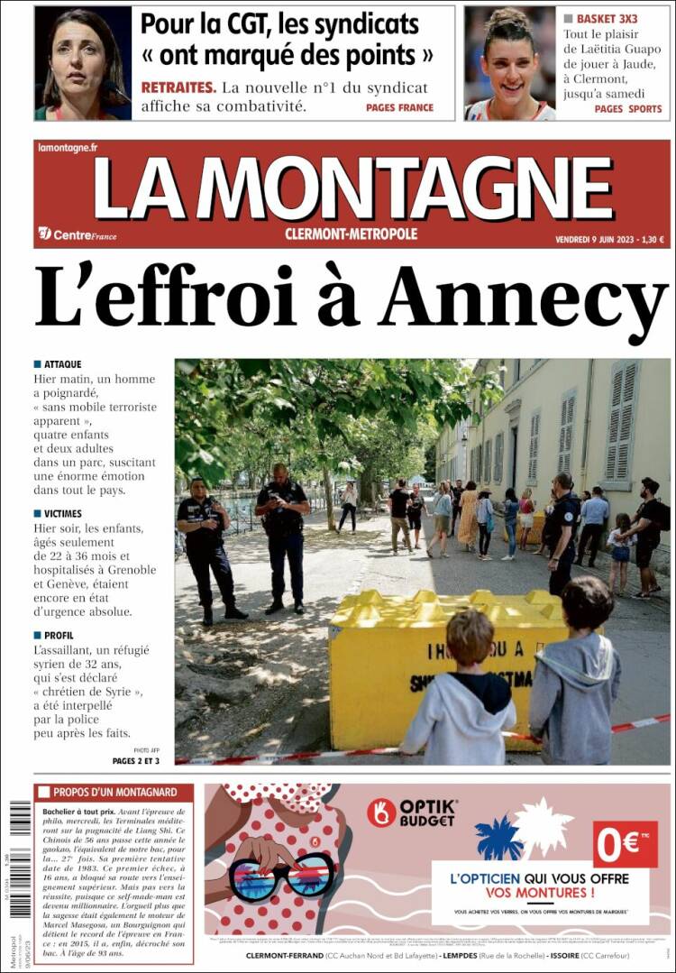 Portada de La Montagne (Francia)