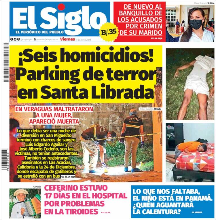 Portada de El Siglo (Panama)