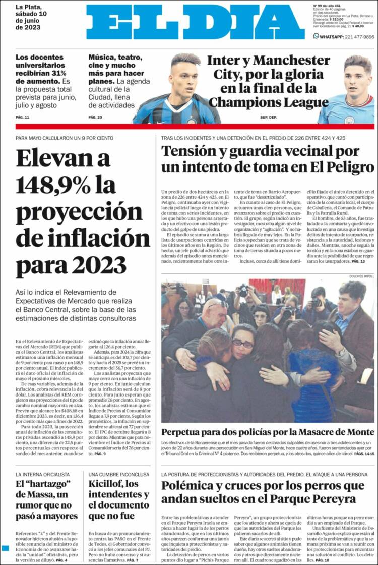 Portada de El Día de la Plata (Argentina)