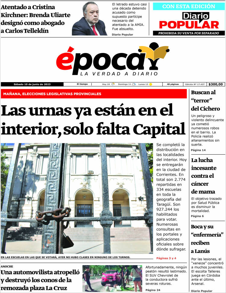Portada de Diario Época (Argentina)