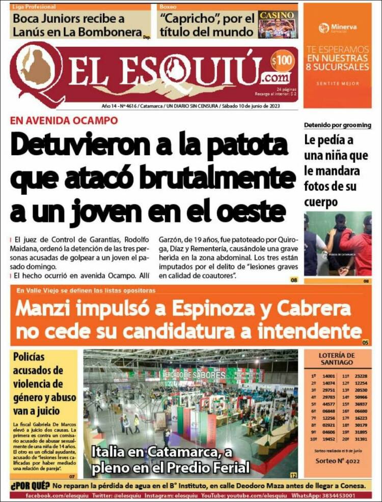 Portada de El Esquiu (Argentina)