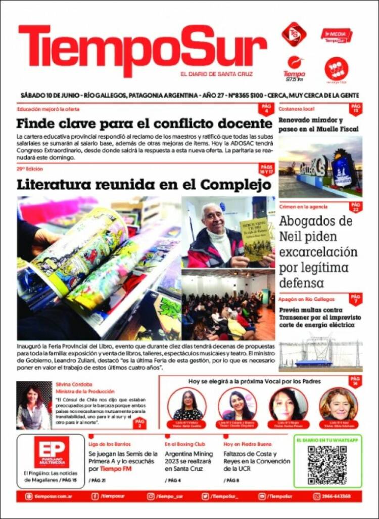 Portada de Tiempo Sur (Argentina)