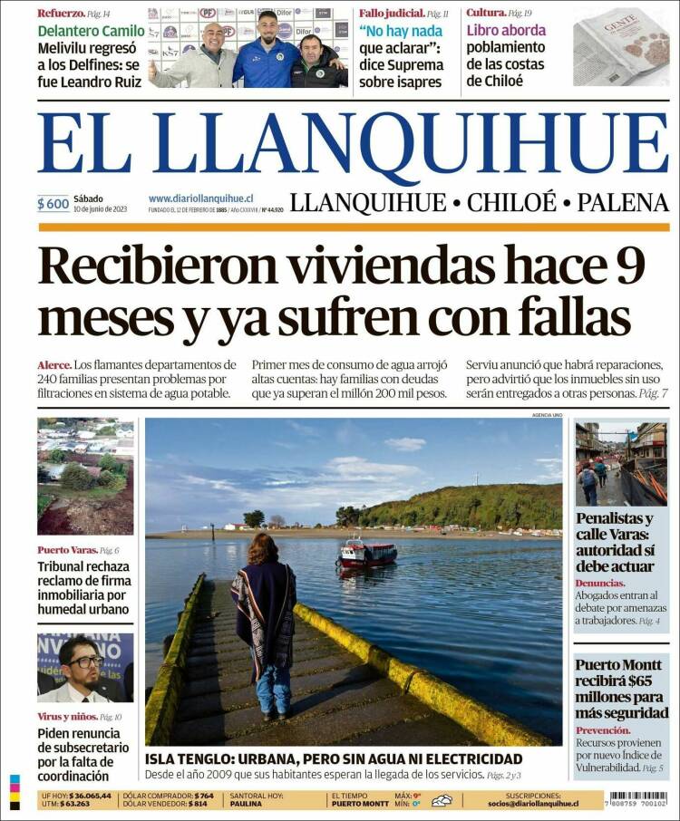 Portada de El Llanquihue (Chile)