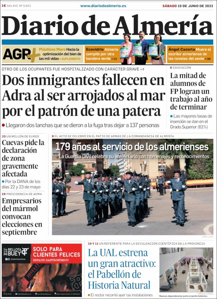 Portada de Diario de Almería (España)