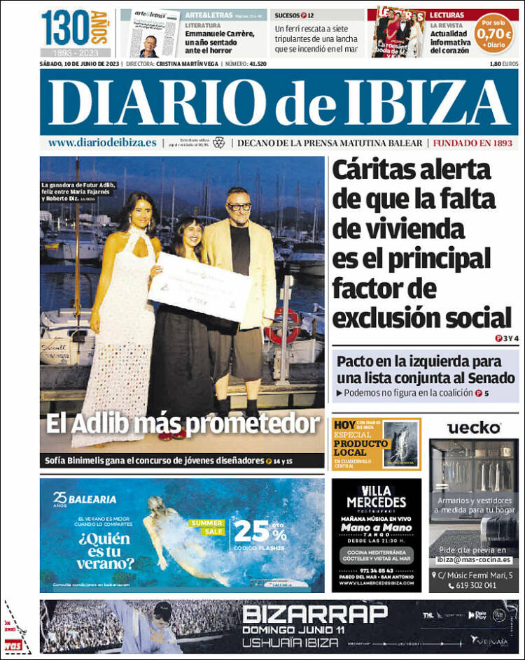 Portada de Diario de Ibiza (España)