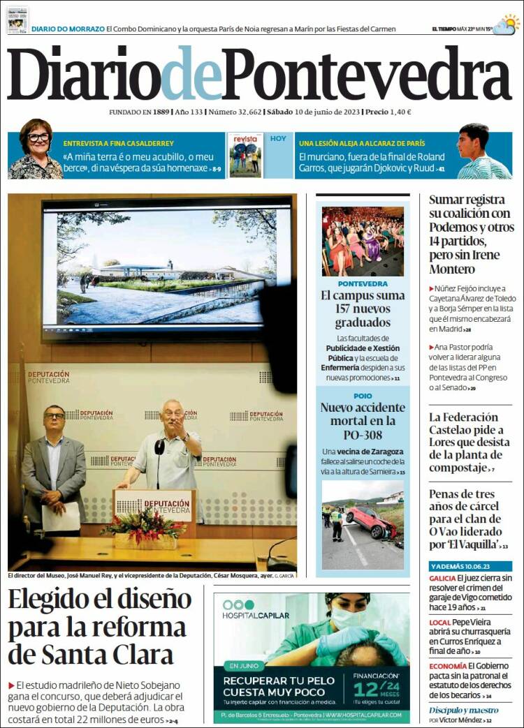 Portada de Diario de Pontevedra (España)